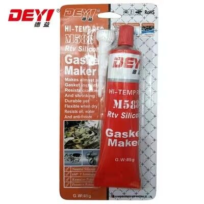 Rojo RTV Fabricante de junta de silicona de alta temperatura... sellador de bridas para automóviles e industriales.