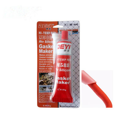 Fabricante de juntas de silicona RTV de ácido rojo certificado ISO9001 85g para aplicaciones de sellado