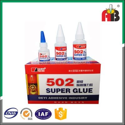 Soluciones de adhesión instantánea Clear 502 Super Glue Adhesivo certificado ISO SGS ROHS MSDS