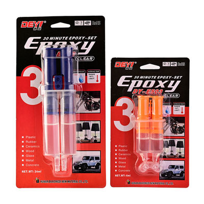 Pegamento epoxi AB transparente resistente a altas temperaturas con 12 meses de vida útil para una unión fuerte