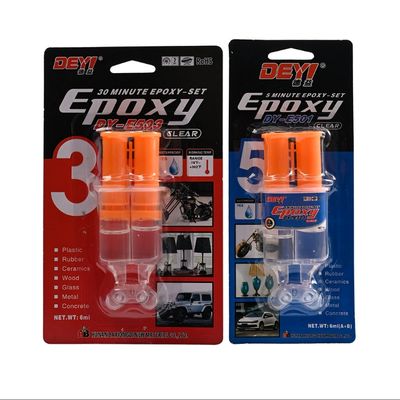 Pegamento epoxi AB transparente resistente a altas temperaturas con 12 meses de vida útil para una unión fuerte