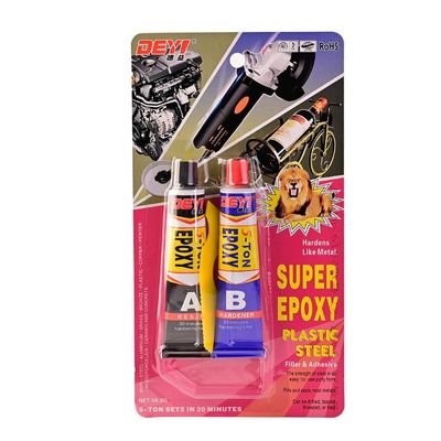 Pegamento epoxi AB transparente resistente a altas temperaturas con 12 meses de vida útil para una unión fuerte