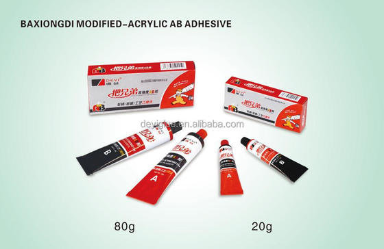 Adhesivo AB acrílico modificado DEYI Clasic para unir metales y plásticos con curado inicial de 5 minutos