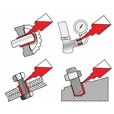 Hgh Temperatura Rojo Botella Pequeña Tubo Sellado de rosca Adhesivo