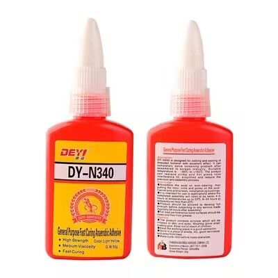 DEYI DY-N340 Adesivo de bloqueo de hilos de curado rápido - pegamento sellador de viscosidad media para accesorios y enchufes metálicos