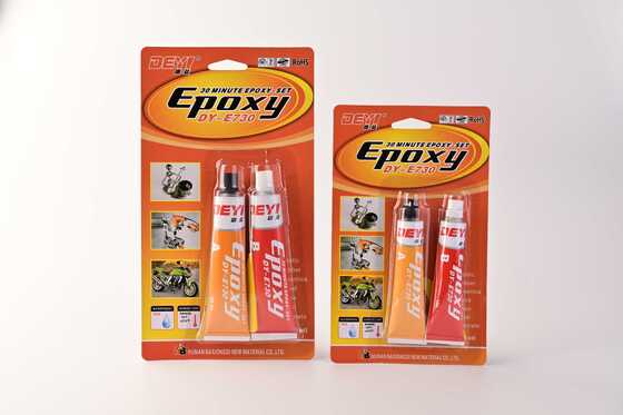 Adhesivo epoxi de curado rápido. DEYI DY-E730 pegamento resistente al aceite y ácido para metal, plástico y fabricante de reparación de caucho.