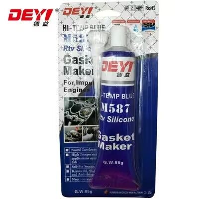 High Temperature Blue RTV Silicone Sealant Adhesive Acid Curing Gasket Maker 85g Tube