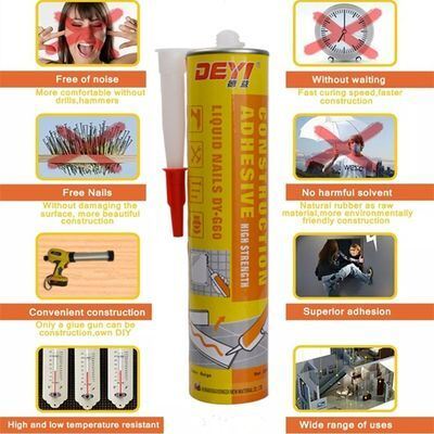 Construcción adhesivo libre de uñas pegamento líquido Uñas instantáneas para la carpintería y el material de construcción