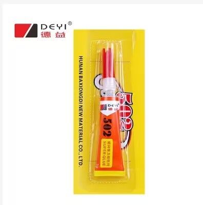 Seca rápida Rojo Azul 502 Super pegamento fuerte adhesivo instantáneo pegamento de reparación de hardware